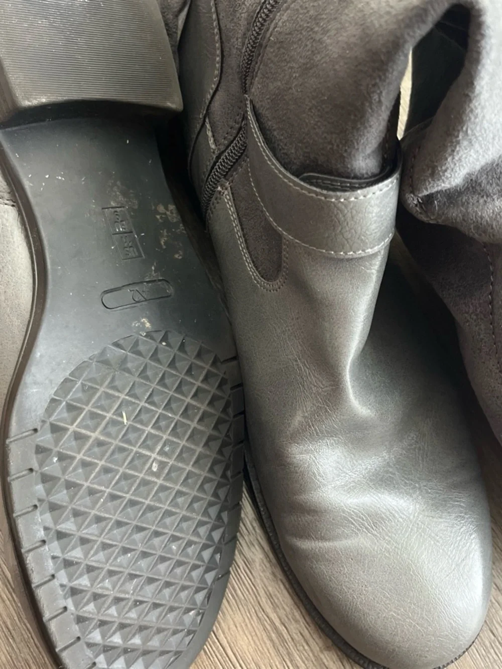 A2 By Aerosoles Black Tall Knee Leather Boots, 11W